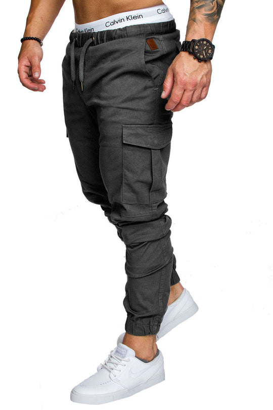 Herren Tapered Cargo-Jogger mit elastischem Bund, Kordelzug und Beuteltaschen Nord Taschen