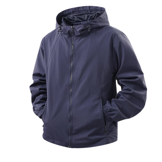 Herren Leichte atmungsaktive Kapuzen-Windjacke mit Mesh-Innenfutter und Reißverschlusstaschen Nord Taschen