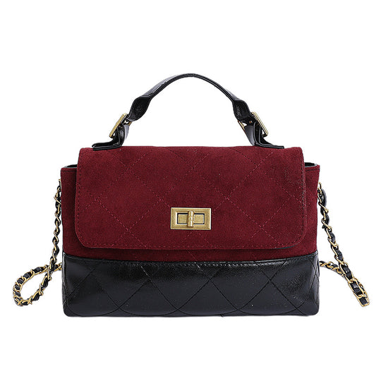 Damen modische Handtasche aus hochwertigem Wildleder mit kontrastierenden Details Nord Taschen