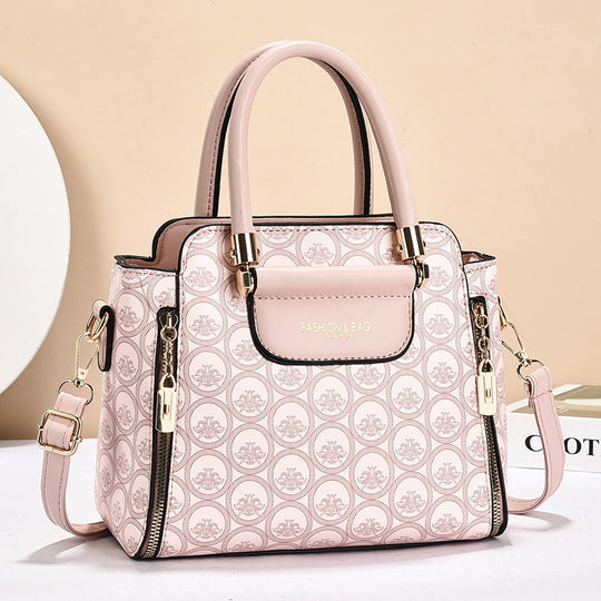 Damen strukturierte Handtasche mit elegantem Zipper und abnehmbarem Schulterriemen Nord Taschen