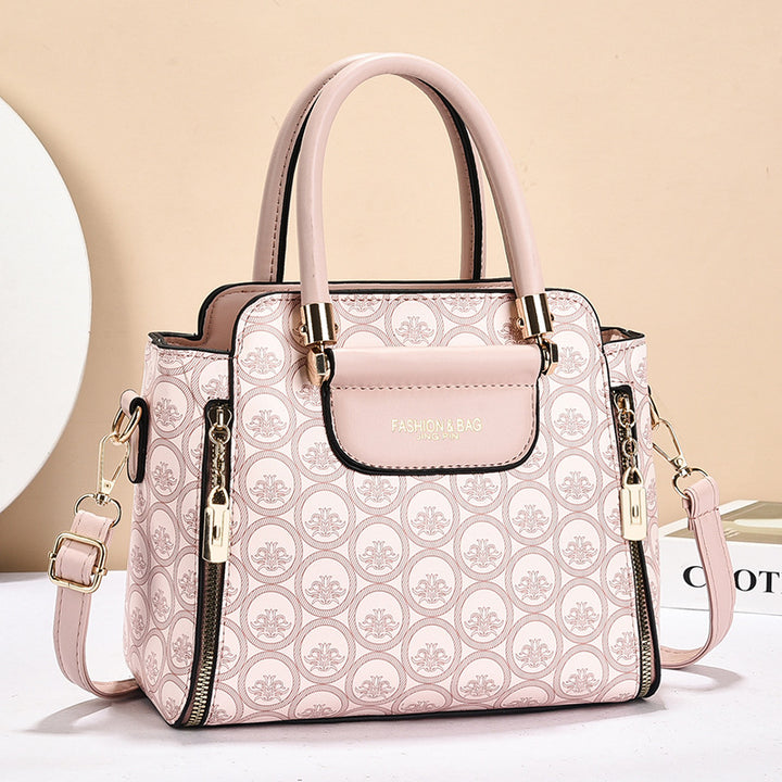 Damen strukturierte Handtasche mit elegantem Zipper und abnehmbarem Schulterriemen Nord Taschen