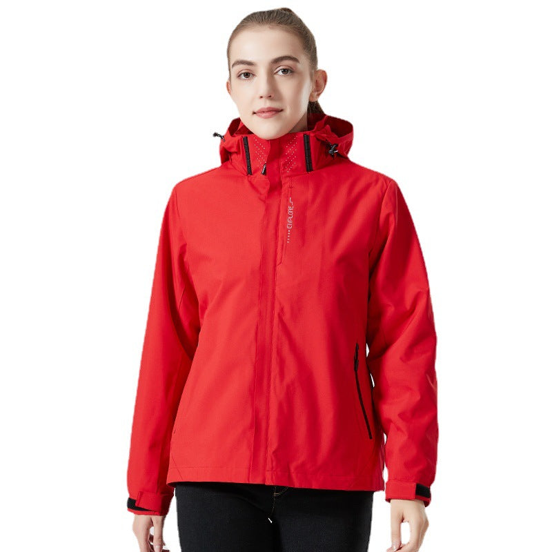 Damen leichte wasserabweisende Freizeit-Outdoorjacke mit verstellbarer Kapuze und verdecktem Reißverschluss Nord Taschen