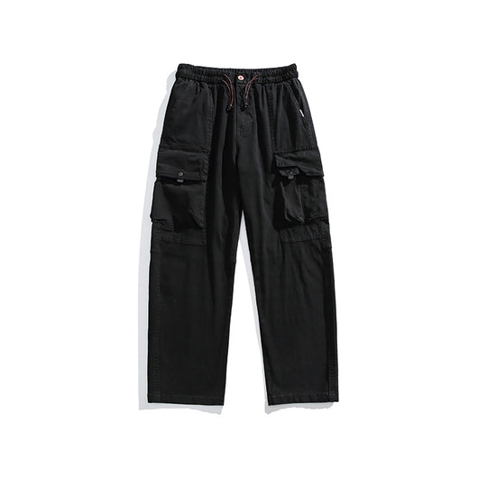 Herren Leichte Utility-Cargohose aus Baumwollmix mit Elastikbund, Kordelzug und Mehrfachtaschen Nord Taschen