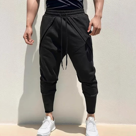 Herren Tapered-Jogginghose mit tiefem Schritt, elastischem Bund & diagonalgesetzten Taschen Nord Taschen