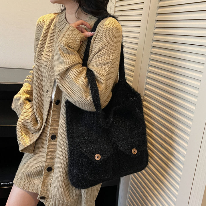 Damen handgefertigte Stricktasche mit zwei Taschen Nord Taschen