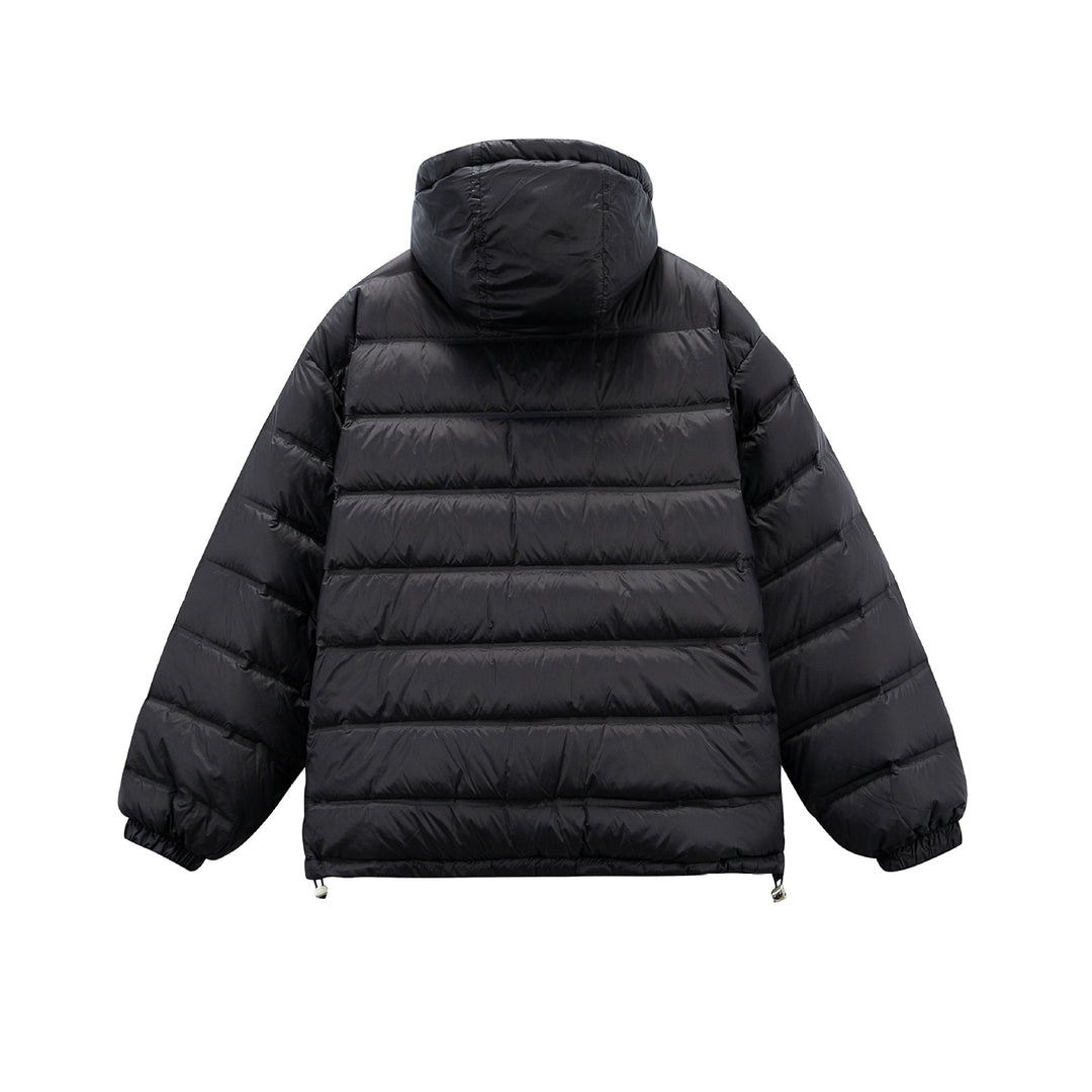 Herren Boxy-Pufferjacke mit hoher Stehkapuze, doppeltem Frontreißverschluss und Tunnelzug Nord Taschen