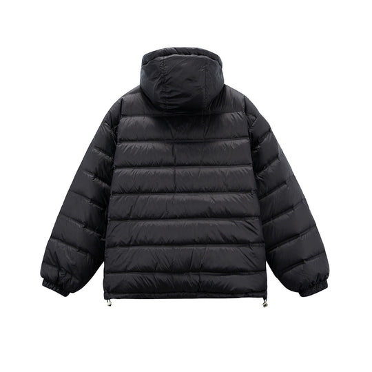 Herren Boxy-Pufferjacke mit hoher Stehkapuze, doppeltem Frontreißverschluss und Tunnelzug Nord Taschen