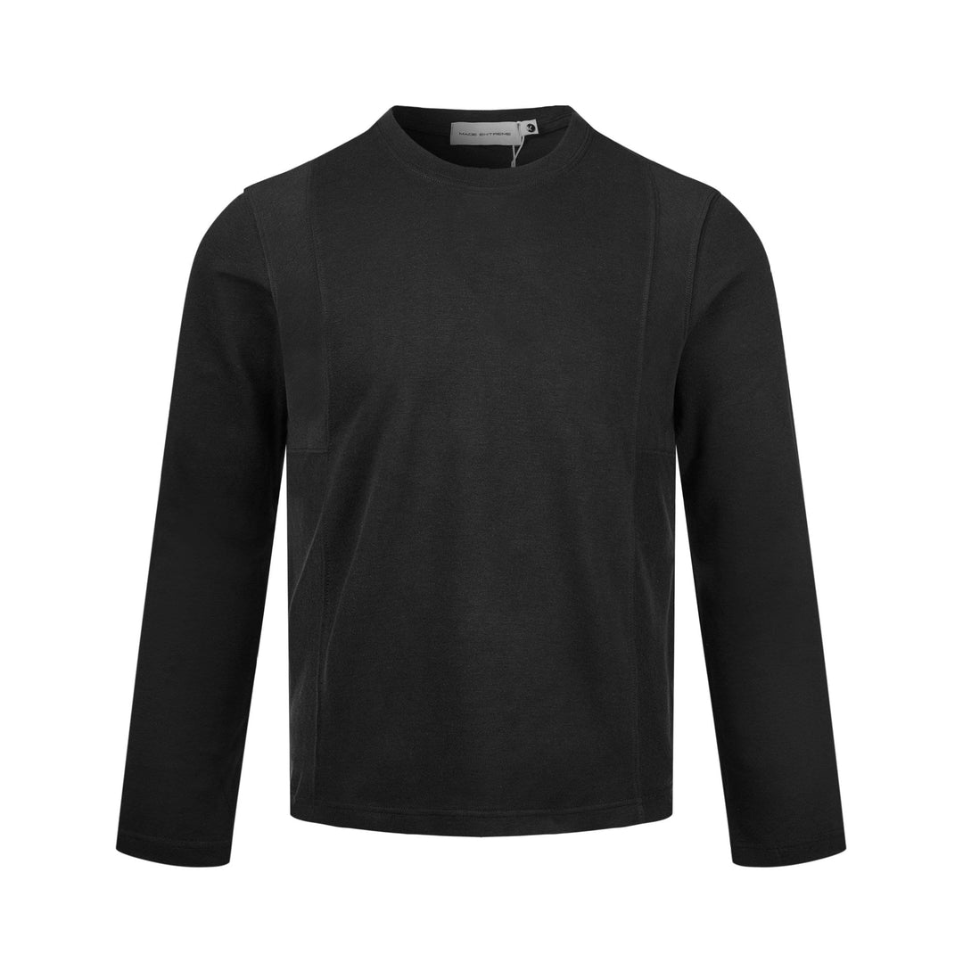Herren Langärmeliges Feinstrick-Sweatshirt mit Rundhals und dezenter Nahtführung Nord Taschen