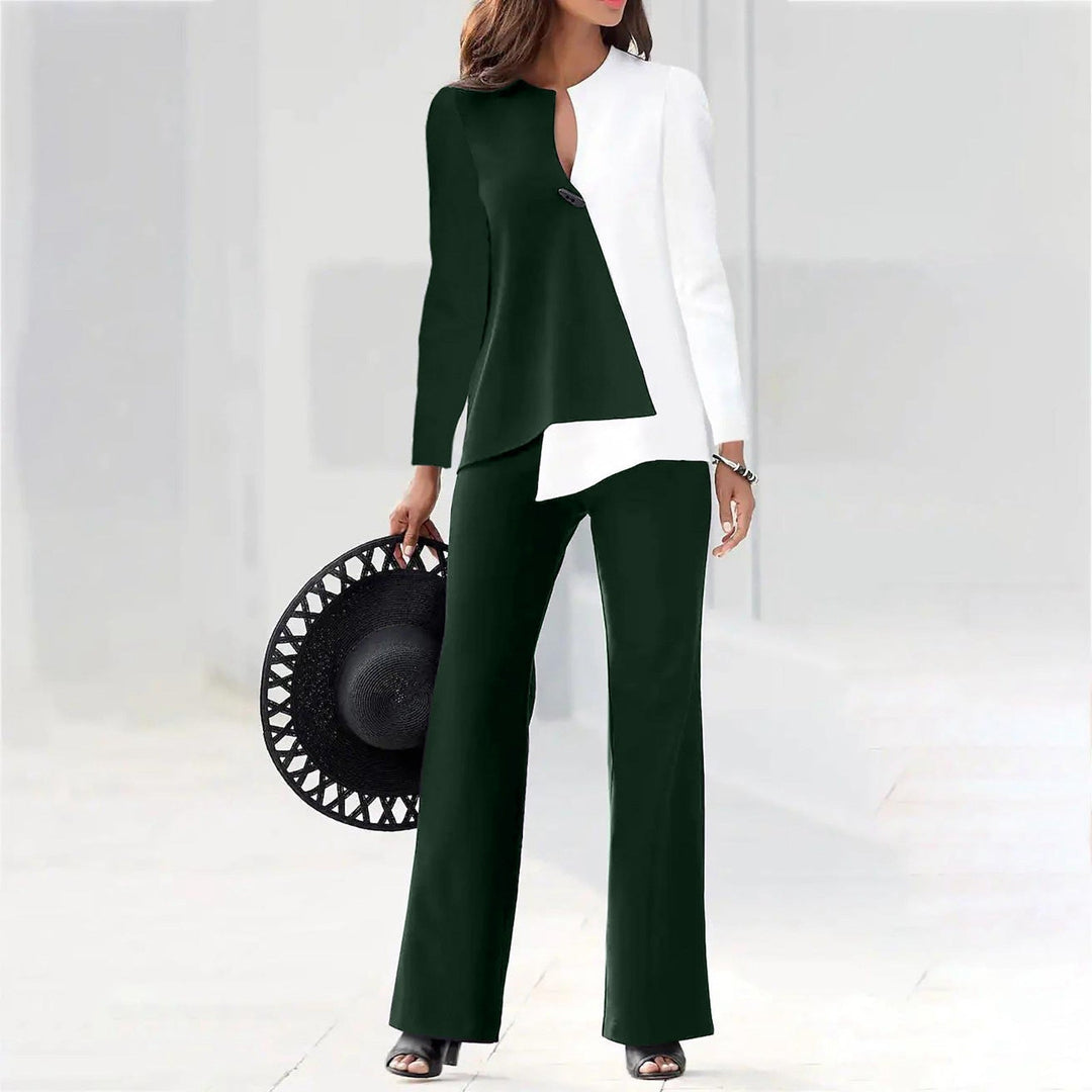Damen Elegantes und modernes Hosenanzug-Set mit asymmetrischem Design