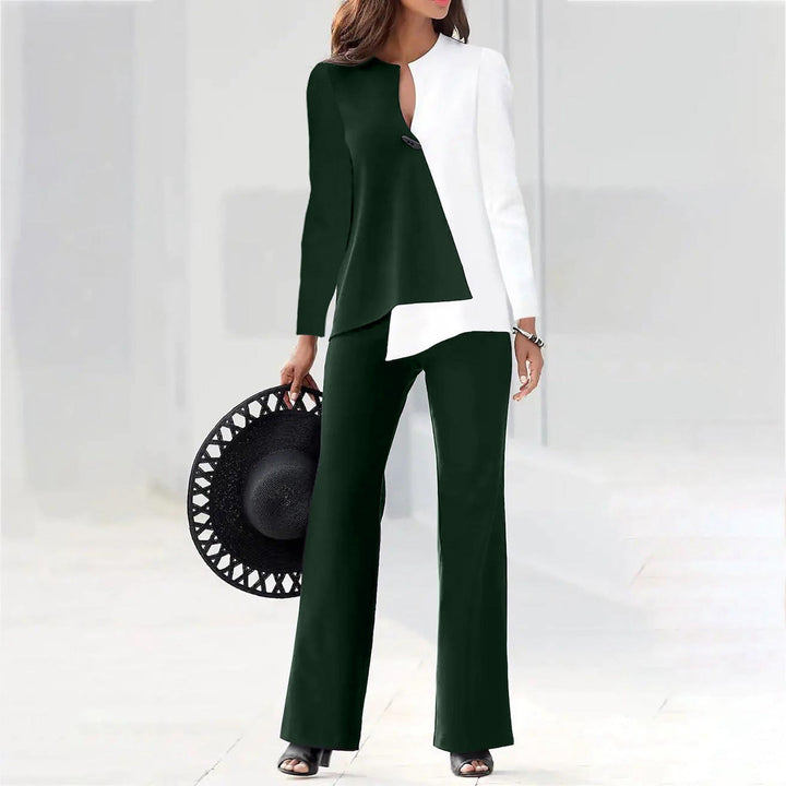 Damen Elegantes und modernes Hosenanzug-Set mit asymmetrischem Design