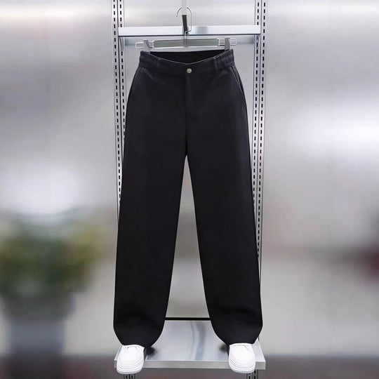 Herren Weite High‑Waist Chinohose mit elastischem Rückbund geradem Bein & Seitentaschen Nord Taschen
