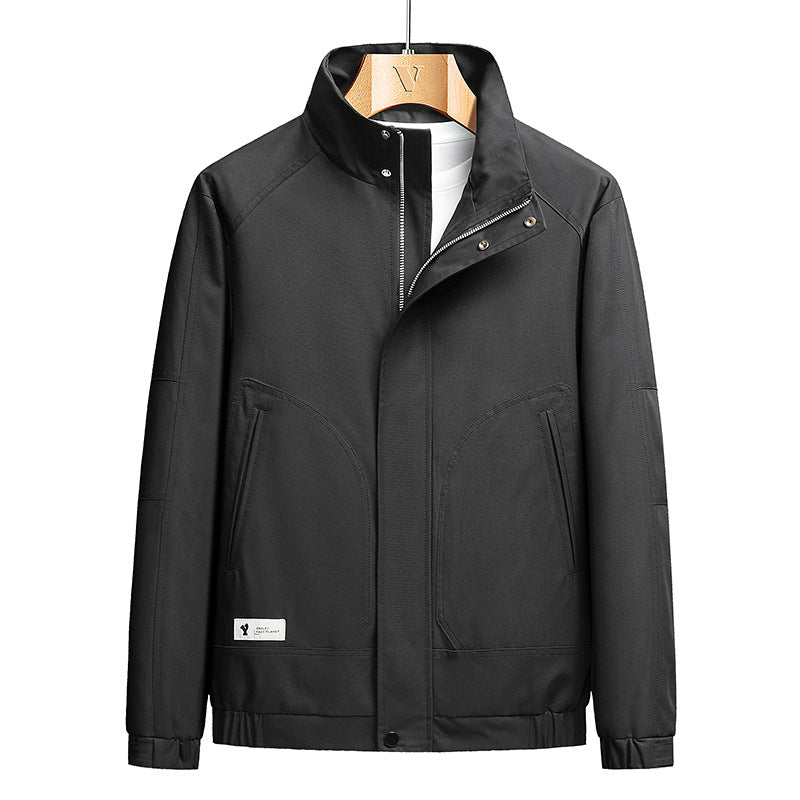 Herren Leichte Softshell-Übergangsjacke im Utility-Minimalstil mit hochschließendem Stehkragen und verdecktem Reißverschluss Nord Taschen