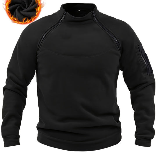 Herren Thermo-Fleecepullover mit Schulter-Reißverschlüssen & Ärmeltasche Nord Taschen