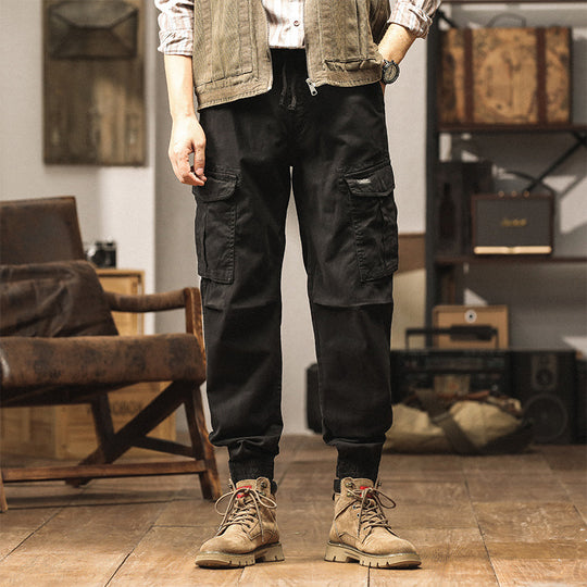 Herren Cargo-Jogginghose im Utility-Look mit Tunnelzugbund und Reißverschluss-Knöcheln Nord Taschen