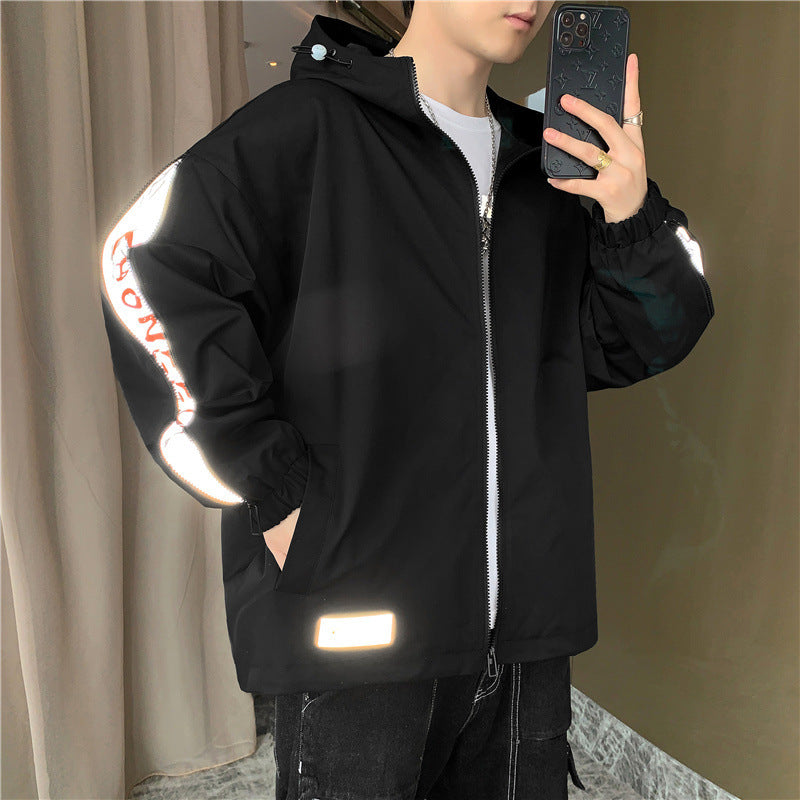 Herren Leichtgewichtige Kapuzenjacke im Oversize-Sportstyle mit Ärmel-Reißverschlüssen Nord Taschen
