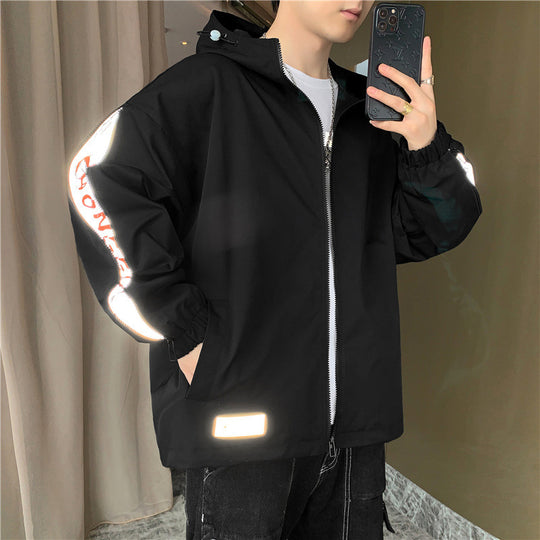 Herren Leichtgewichtige Kapuzenjacke im Oversize-Sportstyle mit Ärmel-Reißverschlüssen Nord Taschen