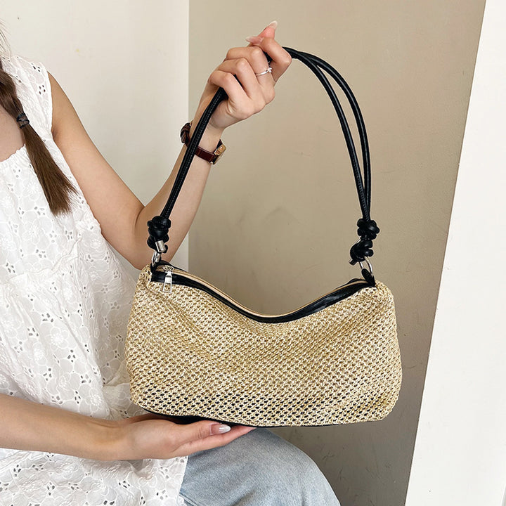 Damen elegante Handtasche im modernen Strohdesign Nord Taschen