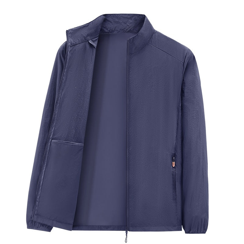 Herren Ultraleichte packbare Windjacke mit Innenfach, Stehkragen & Reißverschlusstaschen Nord Taschen