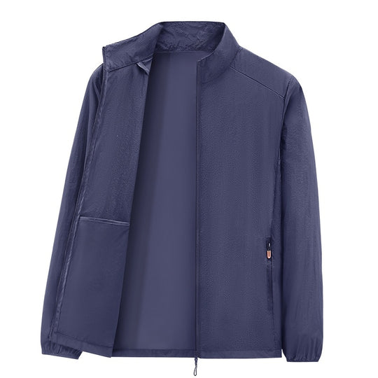 Herren Ultraleichte packbare Windjacke mit Innenfach, Stehkragen & Reißverschlusstaschen Nord Taschen