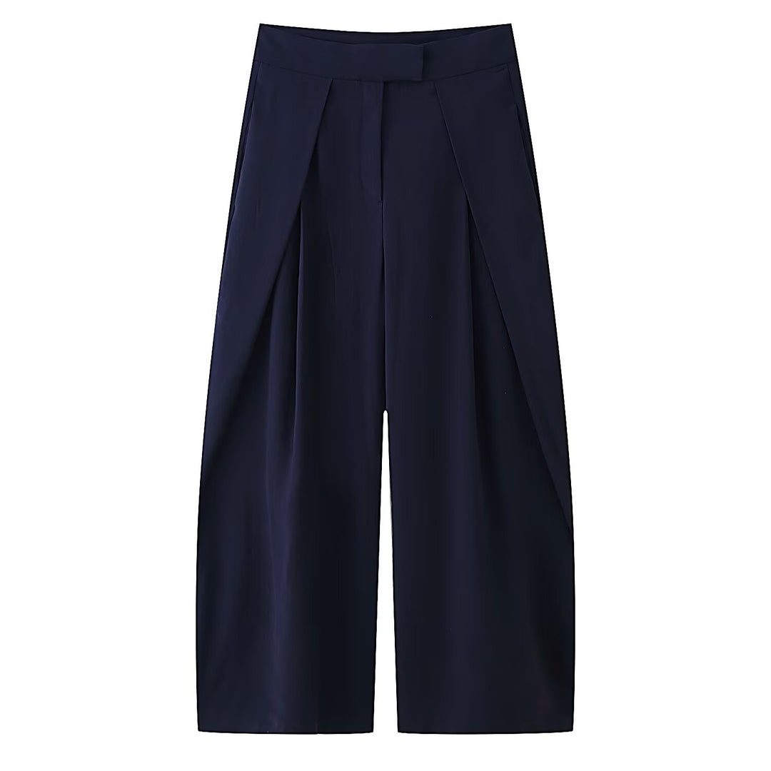 Damen Culotte-Hose mit weitem Bein, hoher Taille und ausgestellter Silhouette Nord Taschen