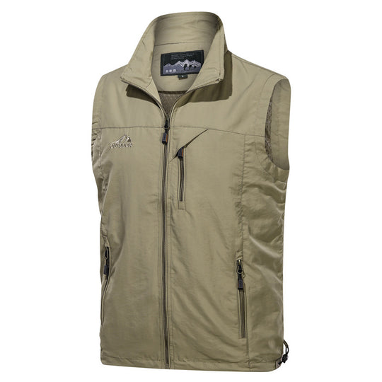 Herren Leichte multifunktionale Outdoor-Weste mit Reißverschluss, Brust- und Seitentaschen Nord Taschen