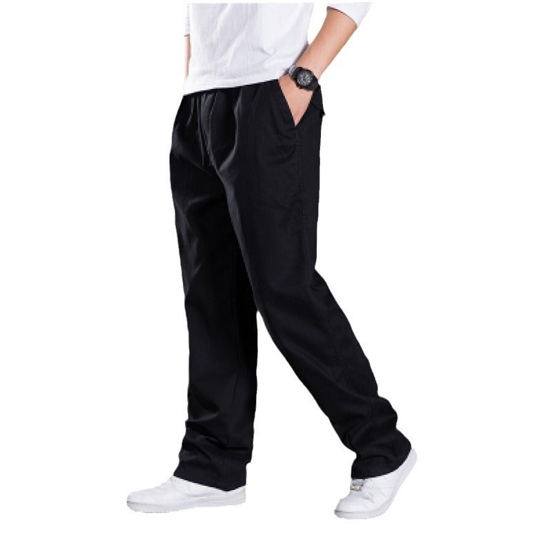 Herren Relaxed-Fit Freizeit-Chinohose mit elastischem Tunnelzug, vorgeformtem Bund und geradem Bein Nord Taschen