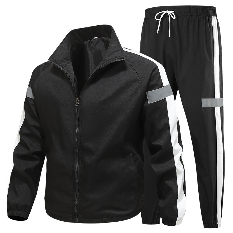 Herren Sportliches Trainingsanzug-Set mit Reißverschlussjacke, Jogginghose und reflektierenden Einsätzen Nord Taschen