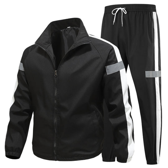 Herren Sportliches Trainingsanzug-Set mit Reißverschlussjacke, Jogginghose und reflektierenden Einsätzen Nord Taschen