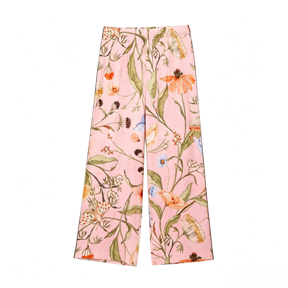 Damen Palazzo-Hose mit floralen Mustern