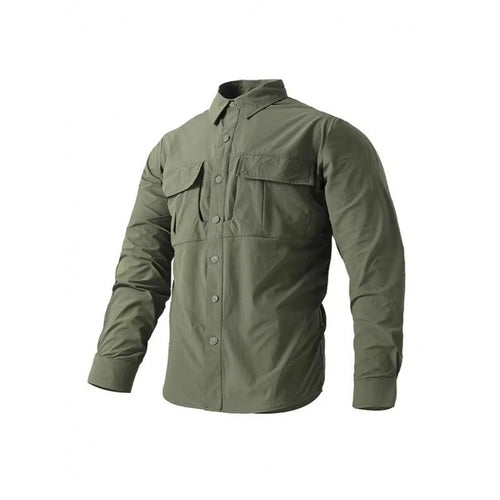 Herren Leichte Hemdenjacke im Utility‑Stil mit aufgesetzten Brustklappen und Knopfleiste Nord Taschen