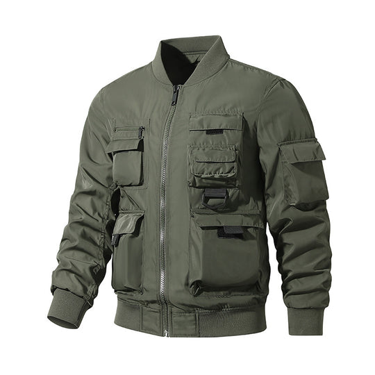 Herren Taktische Bomberjacke im Field‑Look mit modularen Außenfächern und elastischem Saum Nord Taschen