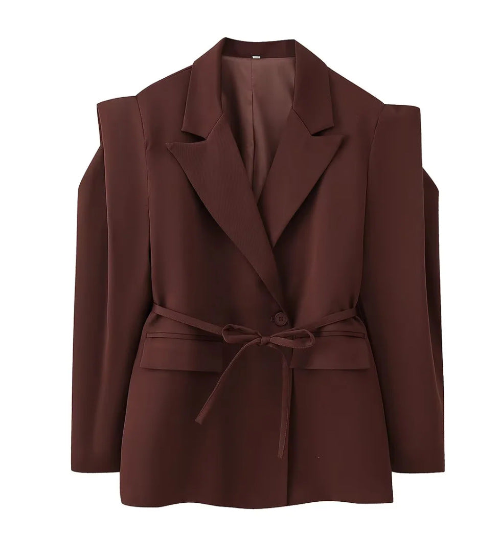 Damen 1100+ taillierter Blazer mit Tunnelzug, schmaler Kordel und Pattentaschen Nord Taschen