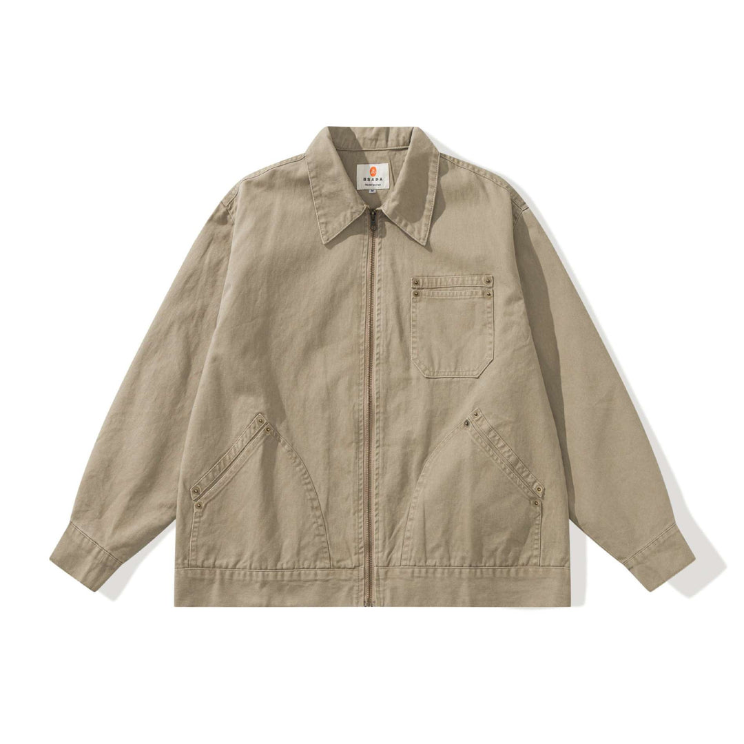 Unisex Boxy-Workerjacke aus robustem Twill mit Metallreißverschluss und Multitaschen Nord Taschen