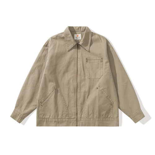 Unisex Boxy-Workerjacke aus robustem Twill mit Metallreißverschluss und Multitaschen Nord Taschen