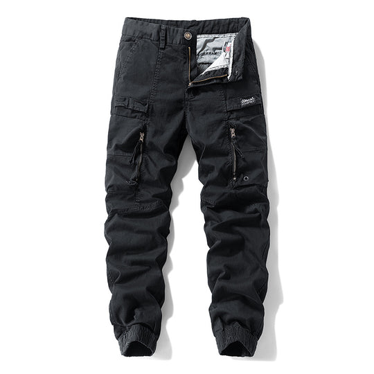 Herren Strapazierfähige Canvas-Cargohose im taktischen Look mit Kniepaneelen, Mehrfachtaschen und elastischem Knöchelabschluss Nord Taschen