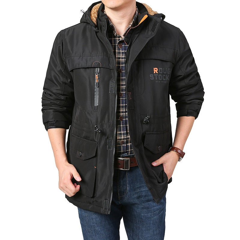 Herren Multifunktionale Outdoor-Jacke mit verstellbarem Kapuzendesign Nord Taschen