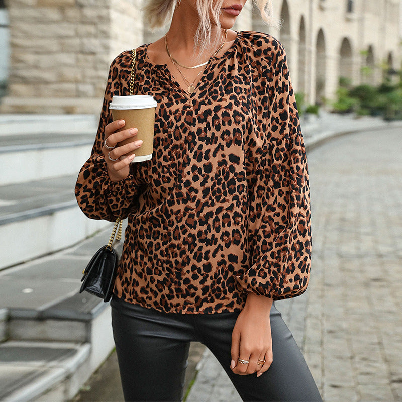 Damen Bluse mit Leopardenmuster Nord Taschen