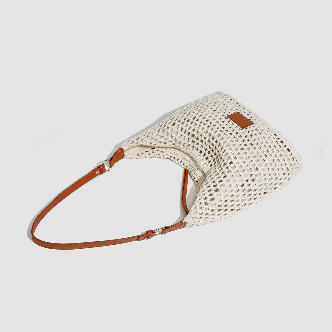 Damen Hobo-Tasche aus handgefertigtem Makramee mit robustem Tragegurt Nord Taschen