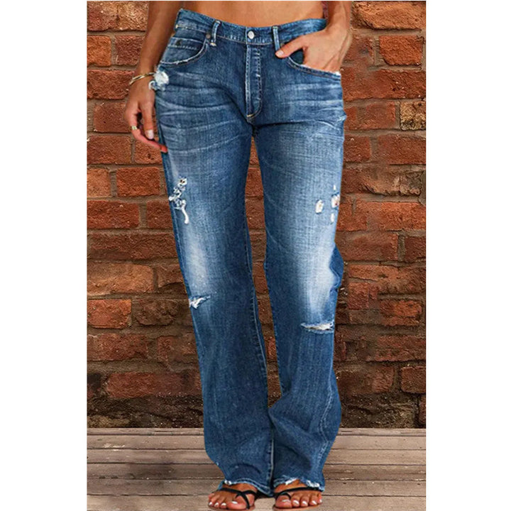 Damen lockere Jeans im Used-Look