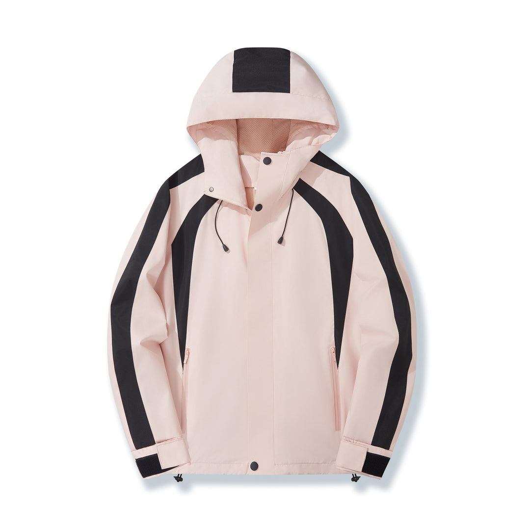 Damen Urbaner Kapuzen-Anorak mit kontrastierenden Bahnen, Mesh-Futter & verstellbarem Saum Nord Taschen