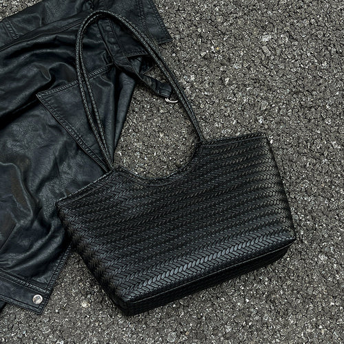 Damen Jute-Shopper-Tasche mit auffälligem Wabenmuster Nord Taschen