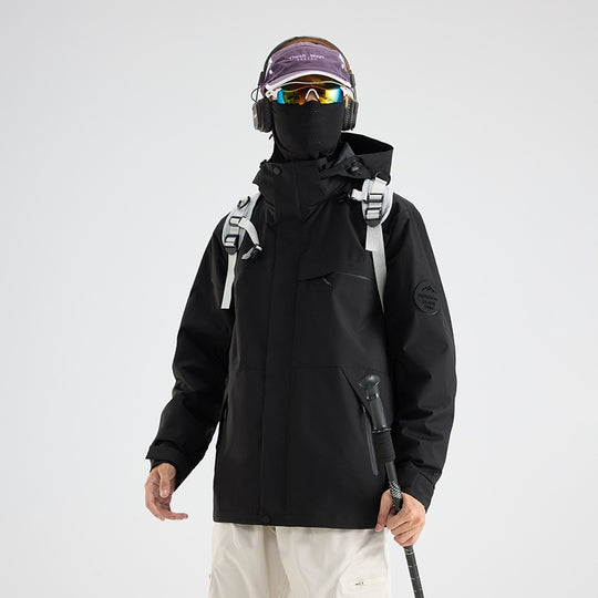 Herren Wasserdichte Outdoor-Softshelljacke mit Kapuze, hohem Stehkragen & Reißverschlusstaschen Nord Taschen