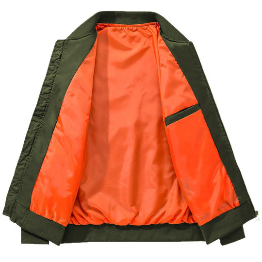 Herren Bomberjacke im Fliegerstil mit kontrastfarbenem Innenfutter, Ärmel‑Reißverschlusstasche & Rippenbündchen Nord Taschen