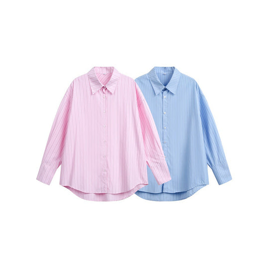 Damen Relaxed-Fit Boxy-Hemdbluse mit feiner Rippenstruktur und verlängertem Rückensaum Nord Taschen