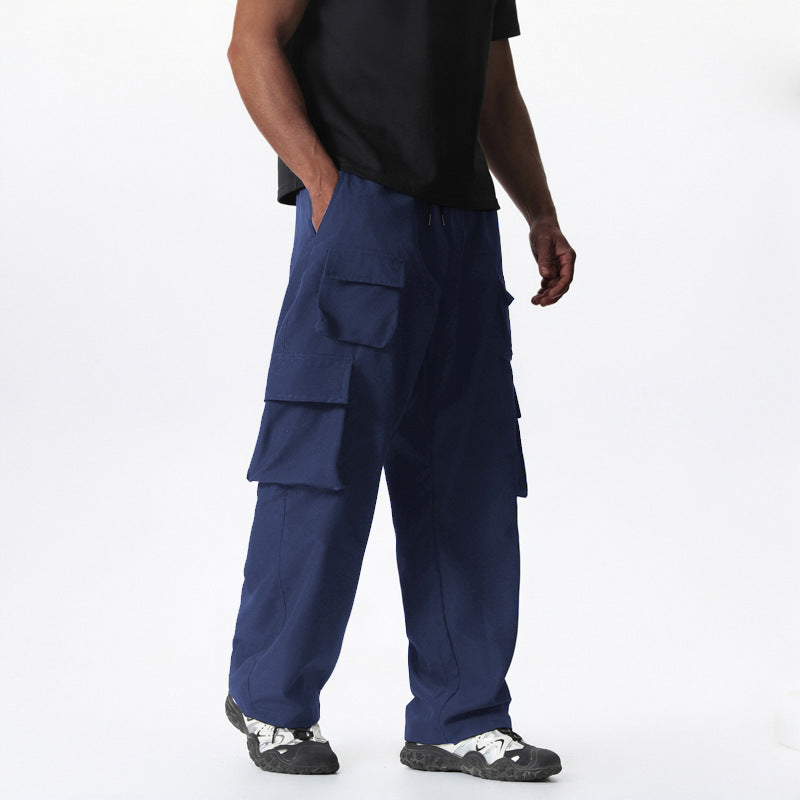 Herren Baggy-Cargohose im Multi-Taschen Utility-Style mit Kordelbund Nord Taschen