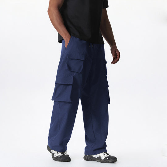 Herren Baggy-Cargohose im Multi-Taschen Utility-Style mit Kordelbund Nord Taschen