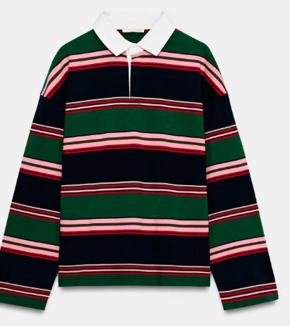 Damen Feinstrick-Poloshirt-Cardigan mit kurzem Arm und durchgehendem Reißverschluss Nord Taschen