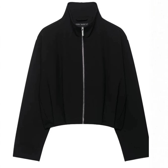 Damen Kurz geschnittener Boxy‑Blouson mit hohem Stehkragen und überschnittenen Ärmeln Nord Taschen