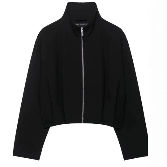 Damen Kurz geschnittener Boxy‑Blouson mit hohem Stehkragen und überschnittenen Ärmeln Nord Taschen