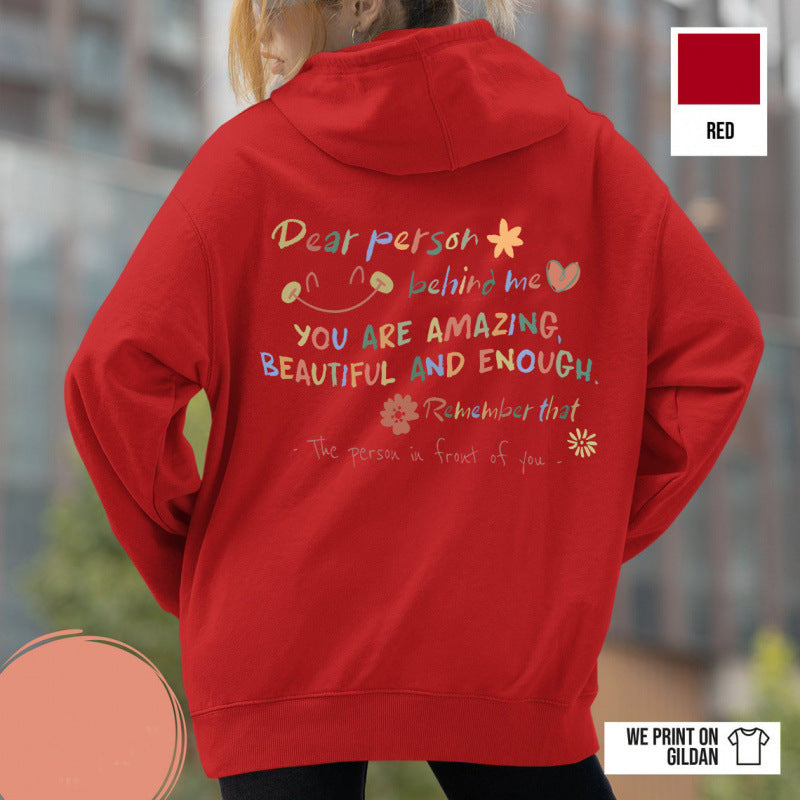 Damen Kapuzenpullover mit motivierendem Schriftzug und komfortabler Passform Nord Taschen